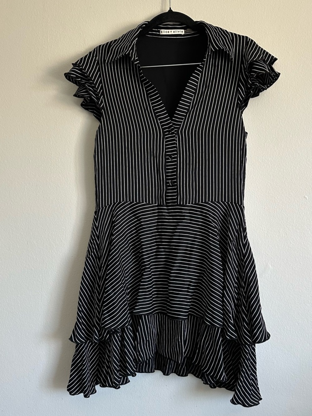 Alice and Olivia Moore Pinstriped Mini Dress